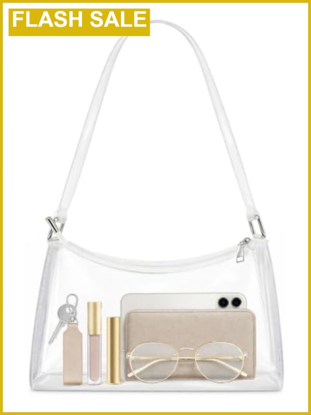 Clear Hobo Shoulder Bag for Women Stadium Approved Crossbody Purse